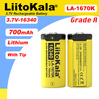 LiitoKala New Original LA1670K 3.7v 16340 700mAh Li-ion Rechargeable Battery for Flashlight Digital Camera Remote Control Versat
