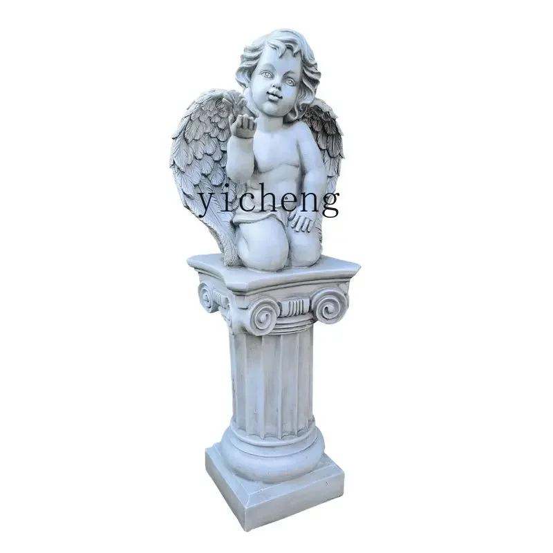 ZK Roman column decorative modeling angel ornament outdoor park shopping mall garden courtyard creative landscaping fairy garden