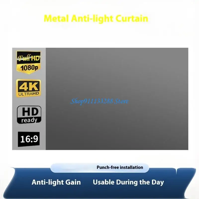 

G88D Lightweight 16:9 Projection Screen WrinkleFree Surfaces Enhances Color Accuracy High Ambients Light Rejection for Cinema