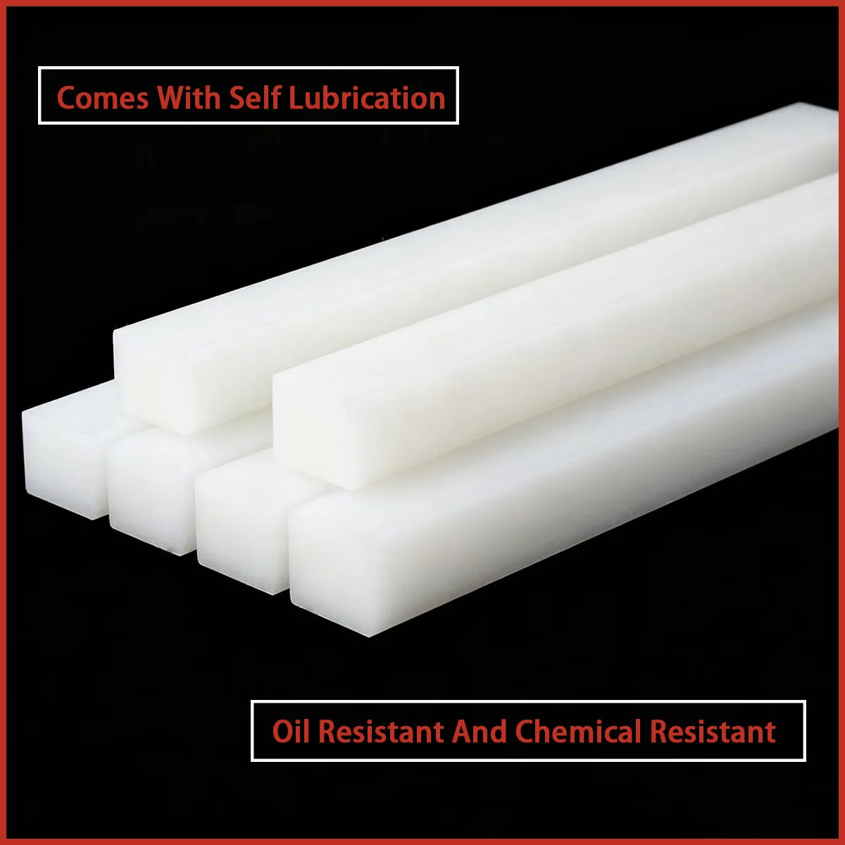 3mm-20mm thick white nylon square strip is used for tooling accessories, wear-resistant pads
