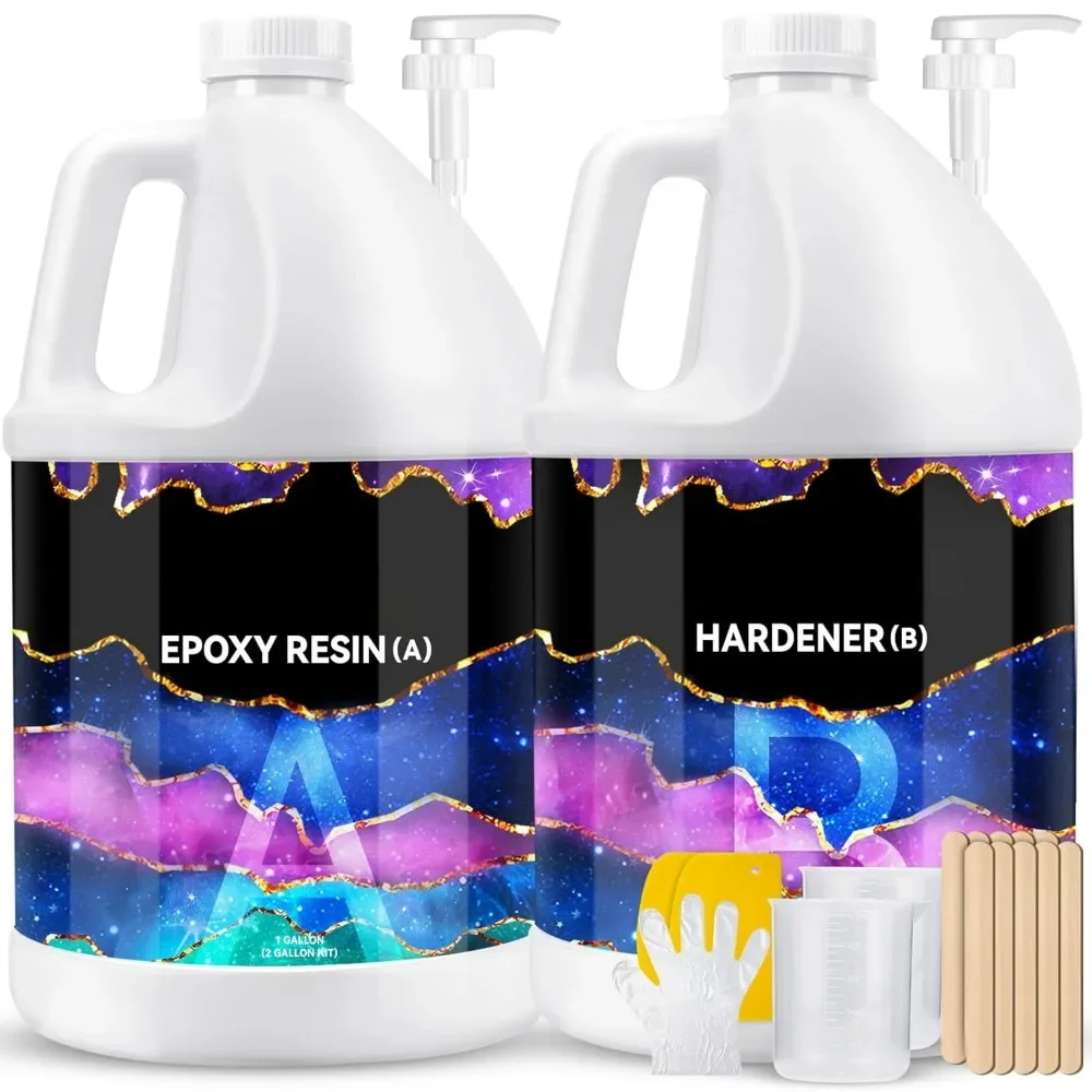 Epoxy Resin Kit, Crystal Clear Hard Casting Resin and Curing Agent Hardener Resina Epoxica Transparente Part Resin Art Supplies