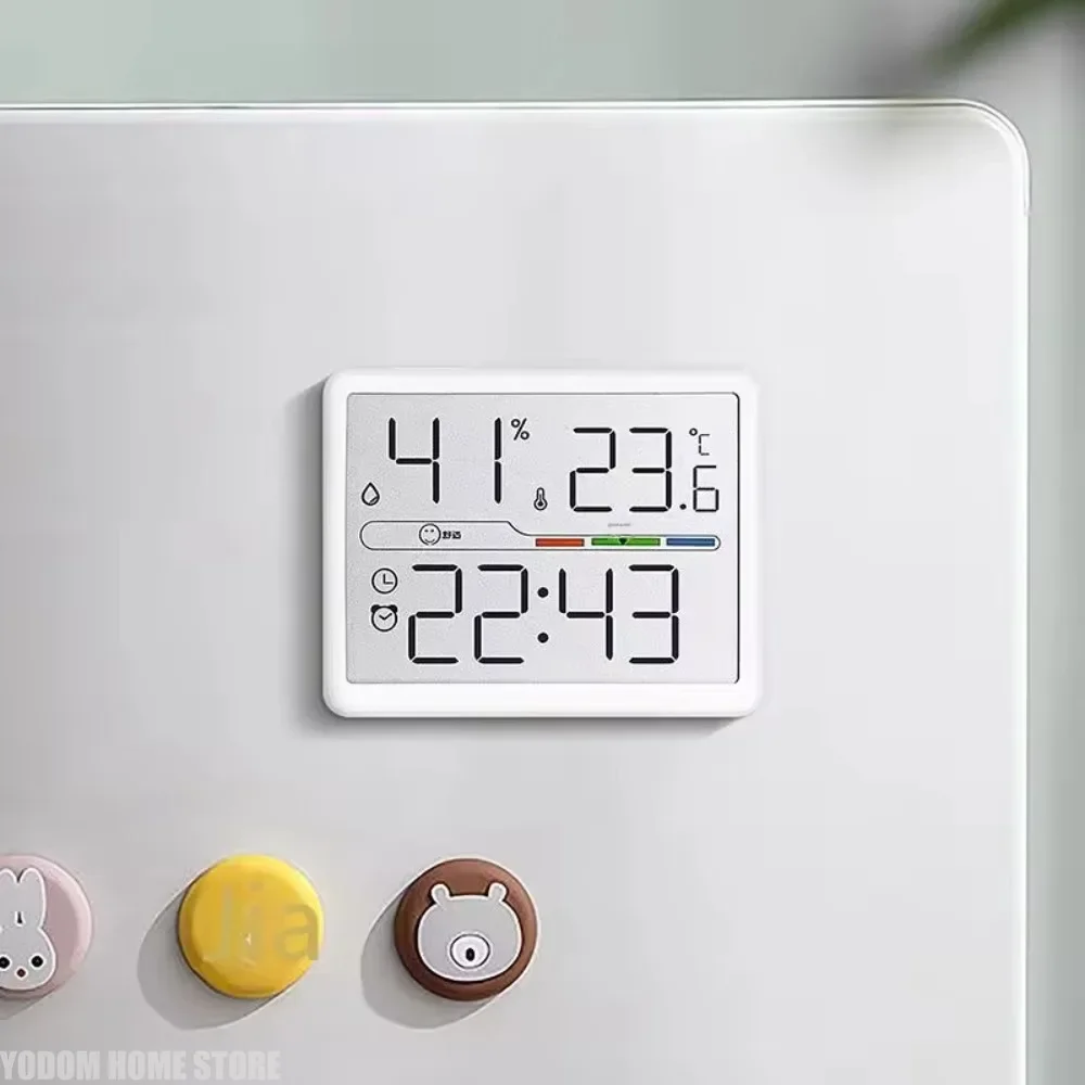 LCD Display Alarm Clock with Thermometer Hygrometer Weather Station High Precision Electronic Table Clock for Home Bedroom