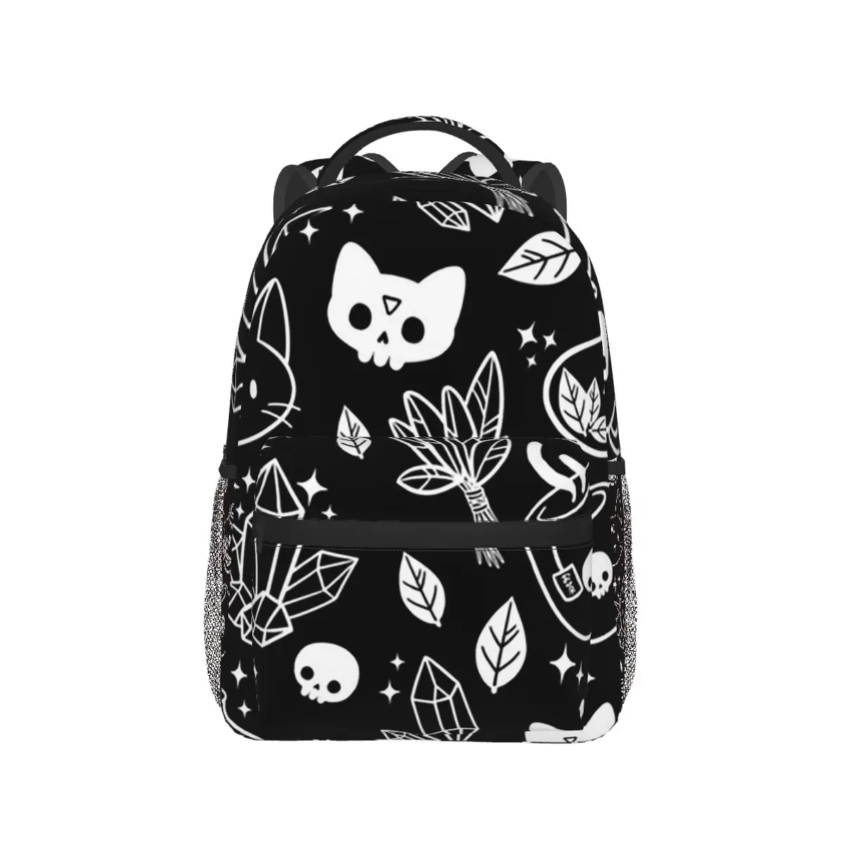 

Cat Heads Witch Element And Skeleton Backpack Hot Sale Daypack Large Capacity Boys Girls BookBag School Bag Shoulder Bags