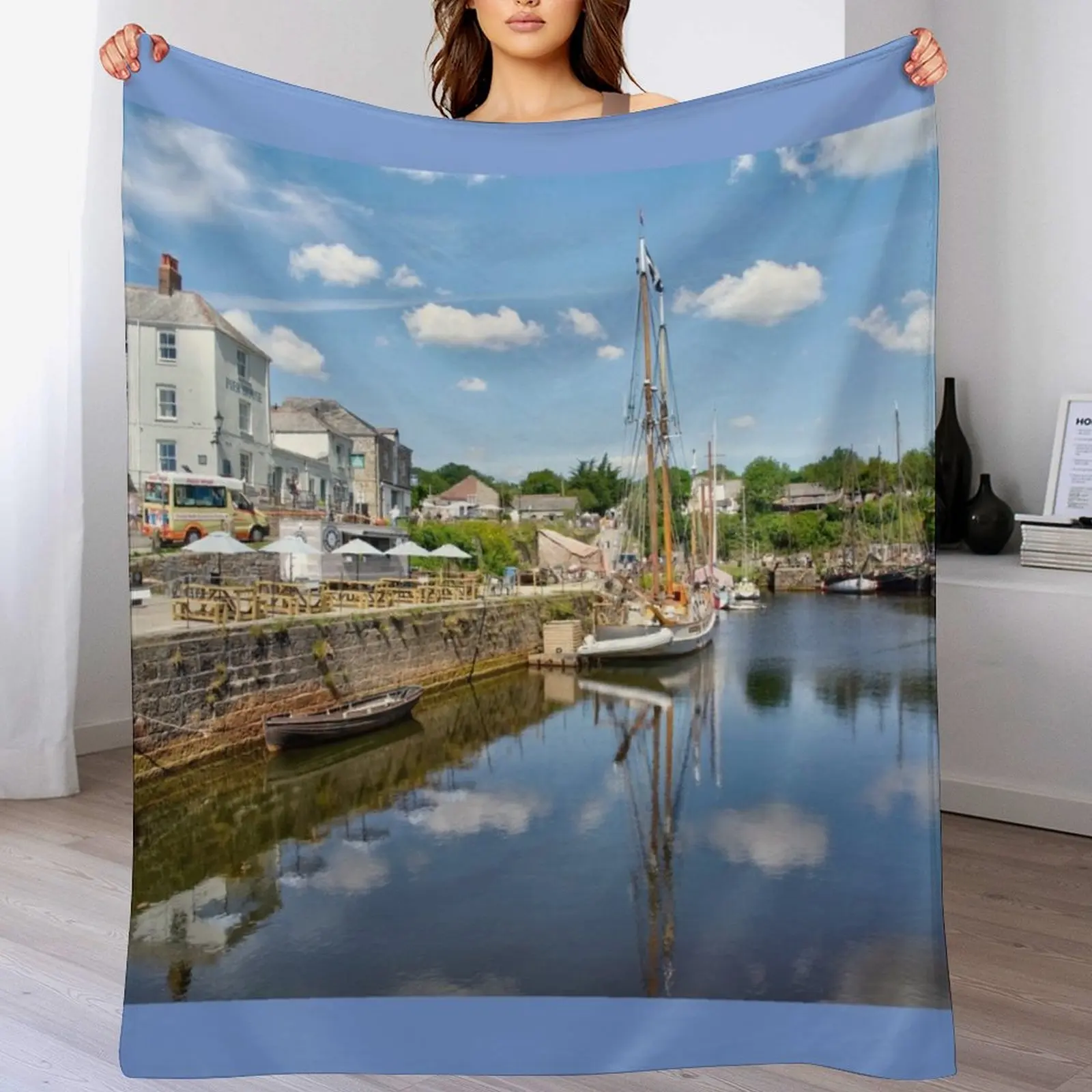 

Charlestown Harbour Throw Blanket Quilt Picnic Thermals For Travel Blankets