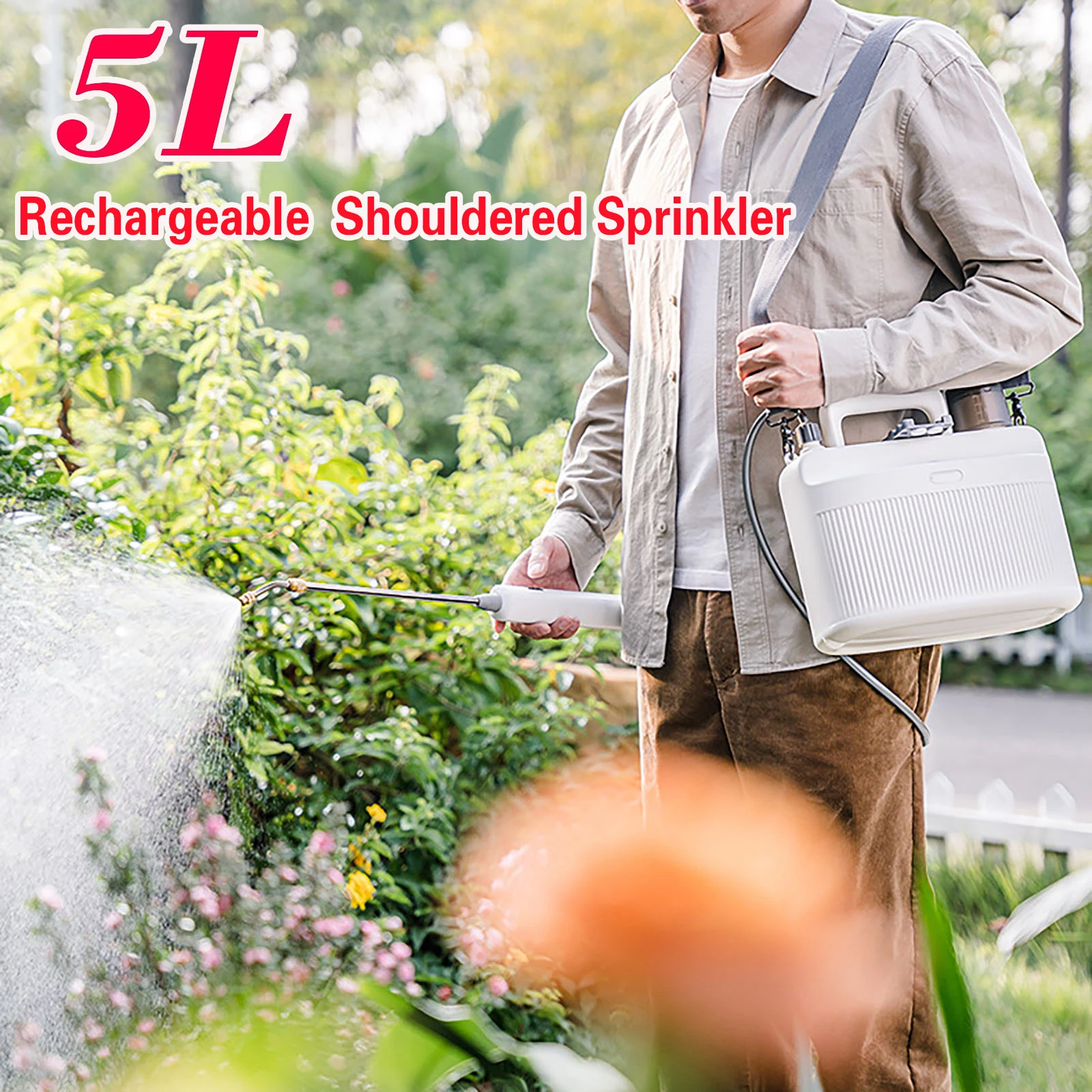 

5L Rechargeable Shouldered Sprinkler Handheld Electric Sprayer Agriculture Tools Watering Can Atomizing Watering Water Sprayer