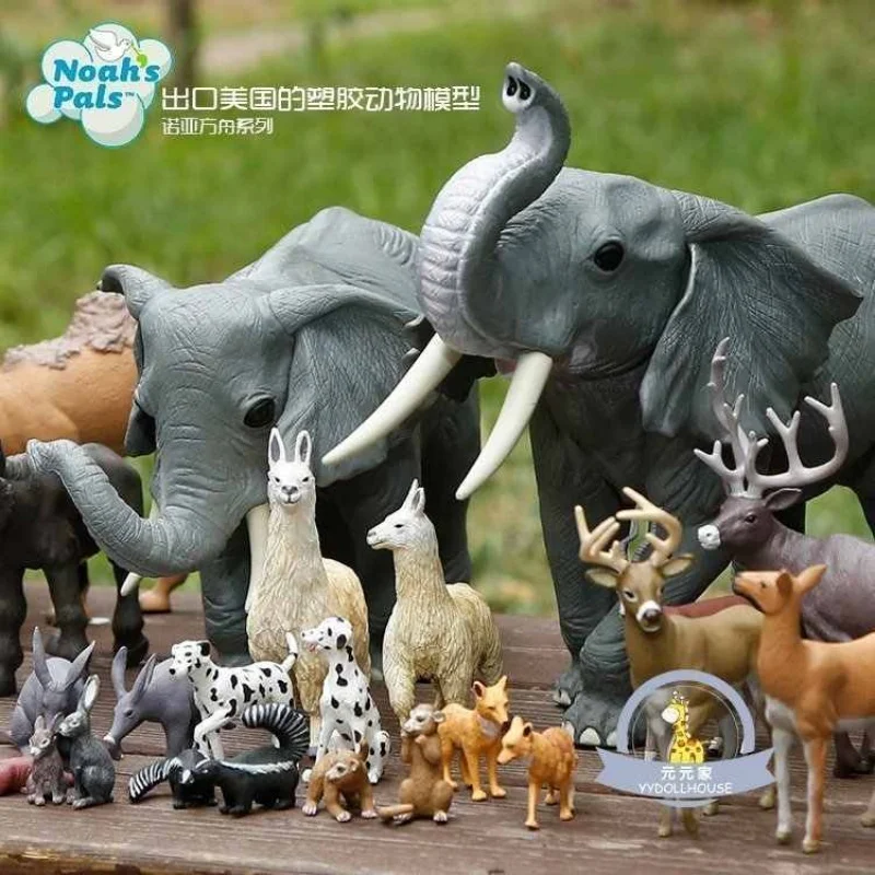 

Noah's Ark Children's Zoo Toy Model Realistic Wild Animal Toys Elephant Bear Tiger Simulation Collectible Action Figures