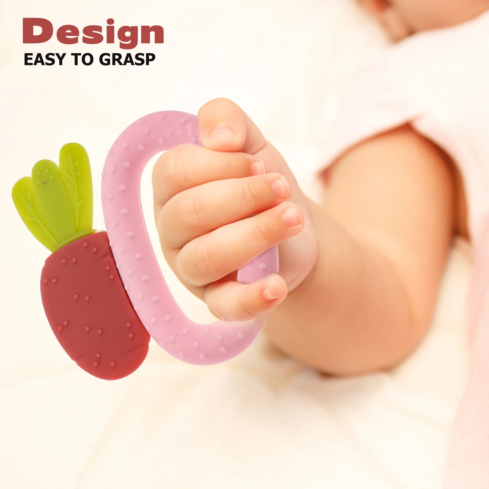 

1 шт., детский прорезыватель с морковным дизайном, безопасный для моляров, анти-еда, развивающий жевательный успокаивающий прорезыватель для младенцев, игрушка для прорезывания зубов
