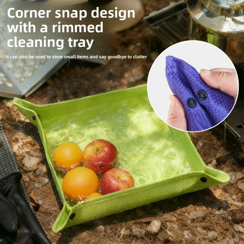 

Multifunctional Waterproof and Wear-Resistant Storage Basket Outdoor Portable Folding Tray Storage Box for Camping