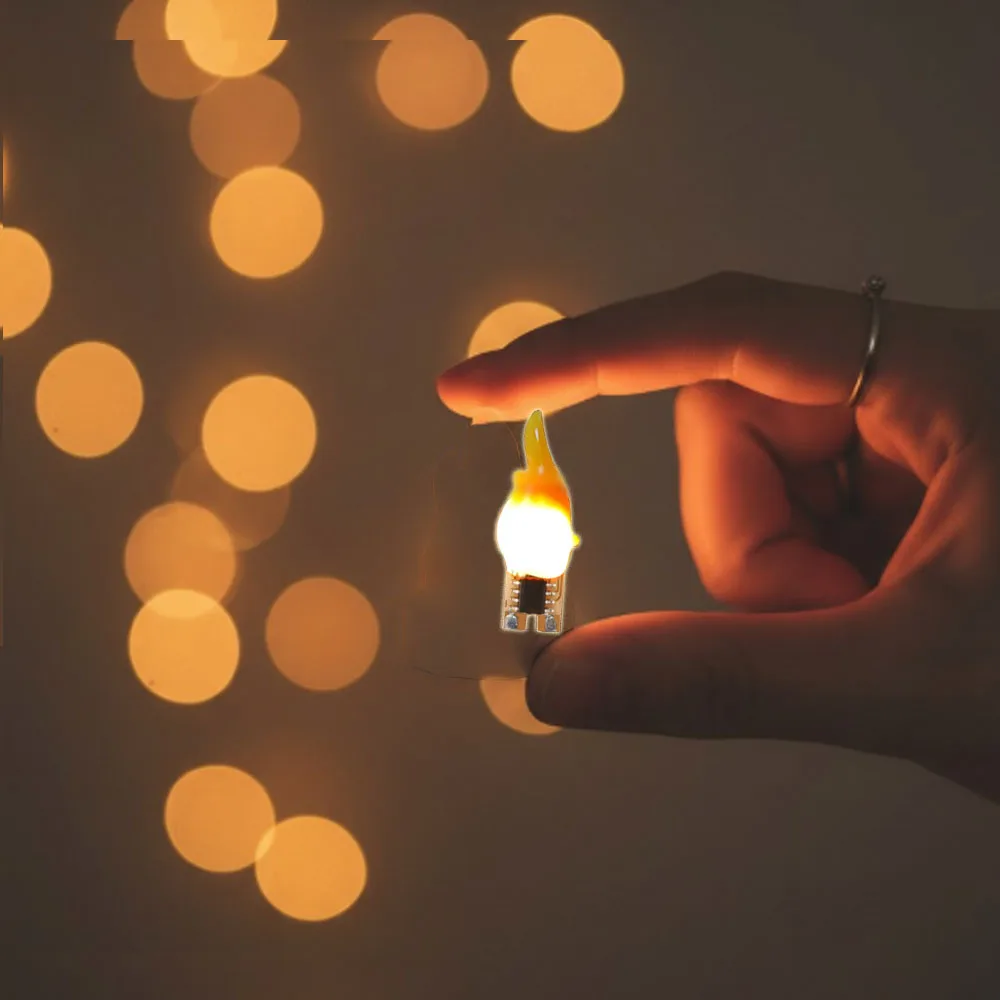

Flame-shaped LED Flickering Flame Light LED Filament Diode Flash Candles Edison Flame DC 3-5V Led COB Christmas Party Decoration