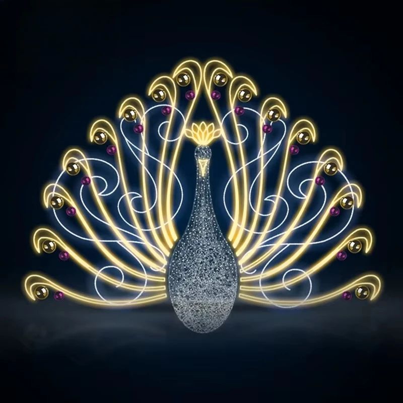 زينة عيد الميلاد الطاووس أدى ضوء عزر 3D