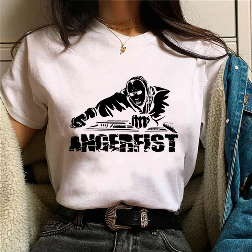 Angerfist t-shirts women graphic Y2K funny t shirt female Japanese 2000s designer clothing