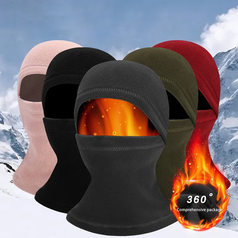 Winter Thermal Fleece Motorcycle Balaclava Full Face Mask Cycling Hood Sports Running Neck Warmer Men Women's Cover Hat