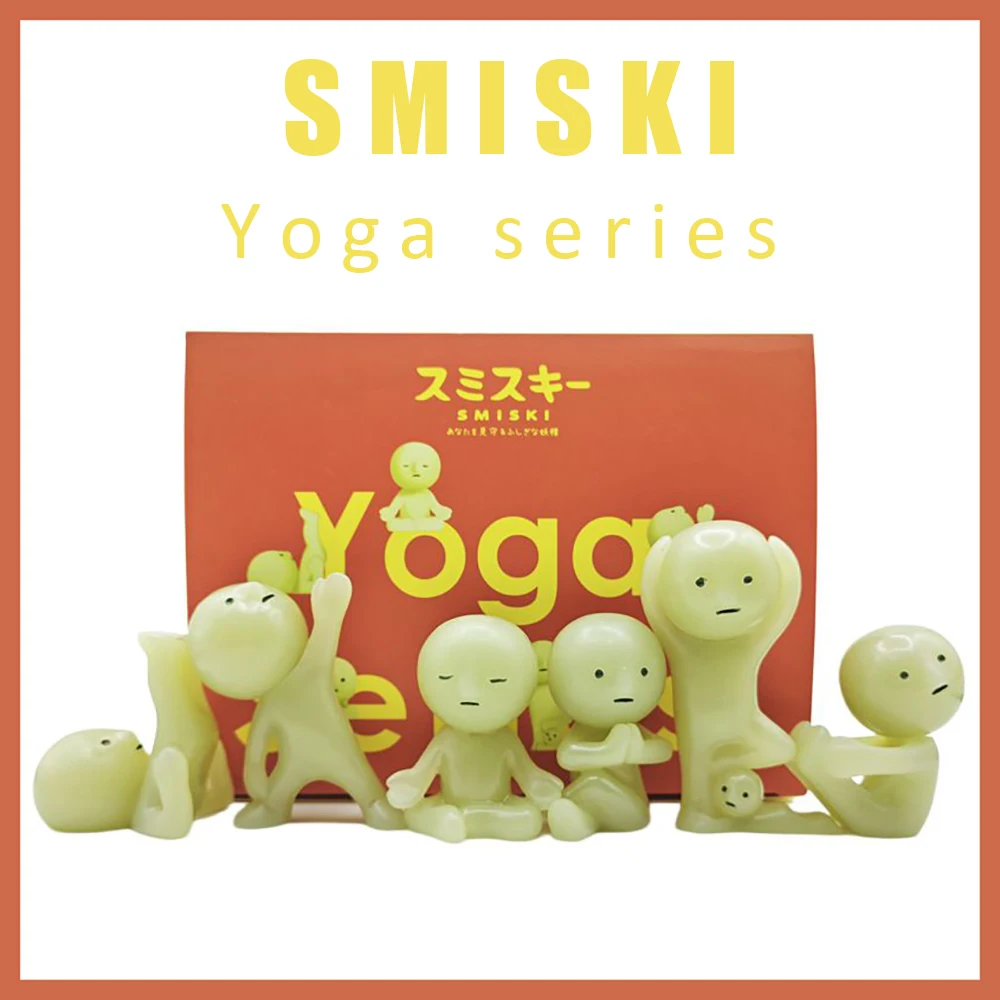 

New Smiski Yoga Series Blind Box Toys Anime Action Figure Noctilucent Green Doll Desktop Ornament Decor Birthday Christmas Gift