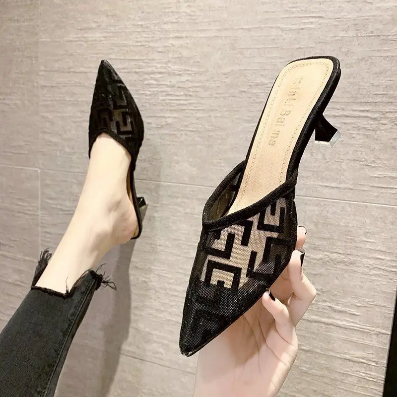 Mules de styliste pour femmes, chaussures d\'été confortables, pantoufles de luxe miroir, sandales élégantes à la mode, nouvelle collection 2024