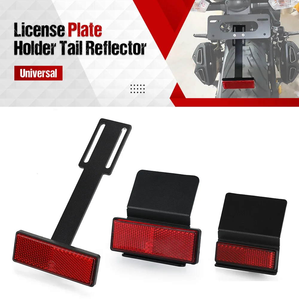 

Motorcycle Universal LED Taillight Brake Lamp Fender License Plate Bracket Holder Extend Tail Reflector Rear Fender Eliminator