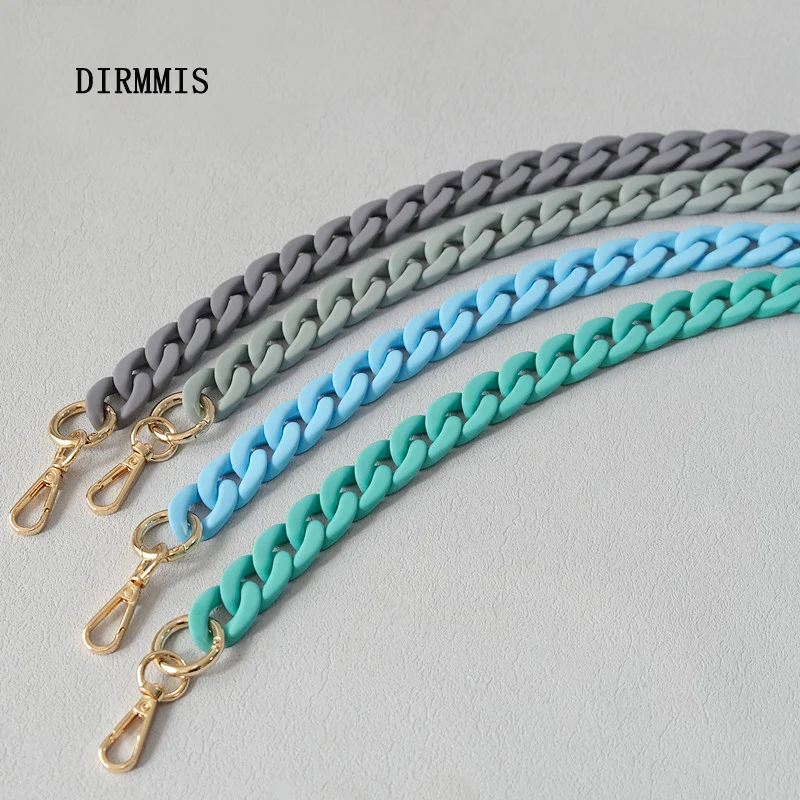 

New Fashion Woman Handbag Accessory Chain Matte Cute Blue Grey Resin Bag Chain Frosted Strap Women Clutch Shoulder Purse Chains