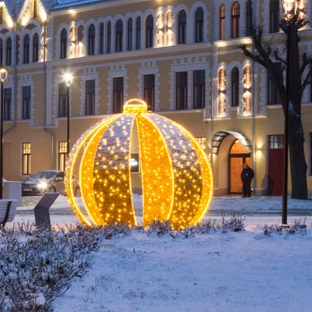 

so- Commercial Christmas Decorations Display 3m 4m 5m Large 3D LED Lighted Motif Lights Christmas Ball Ornaments for Sale！
