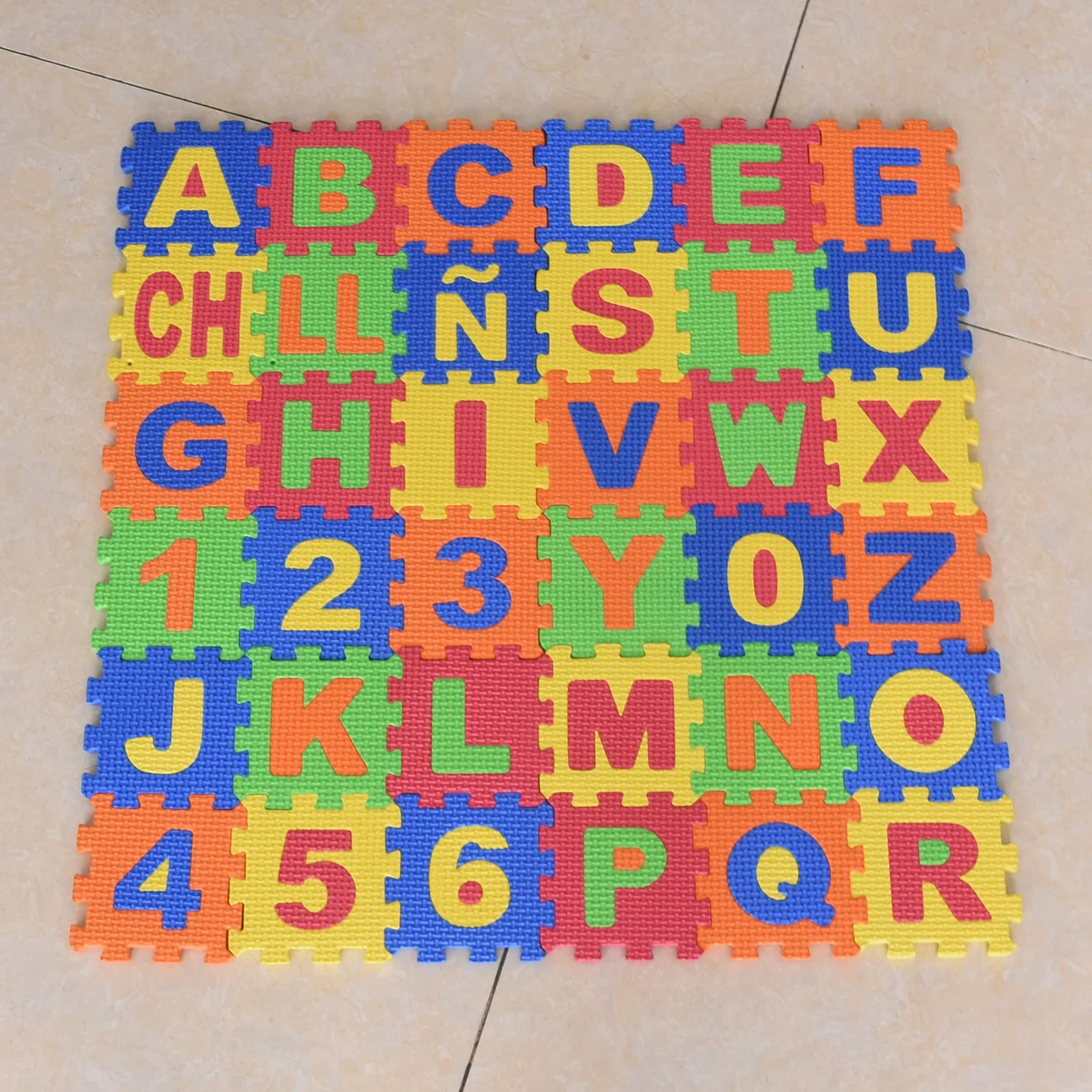 Esteras de juego con números del alfabeto para bebé, juguete educativo de matemáticas de espuma, 36 piezas, 9cm, regalo