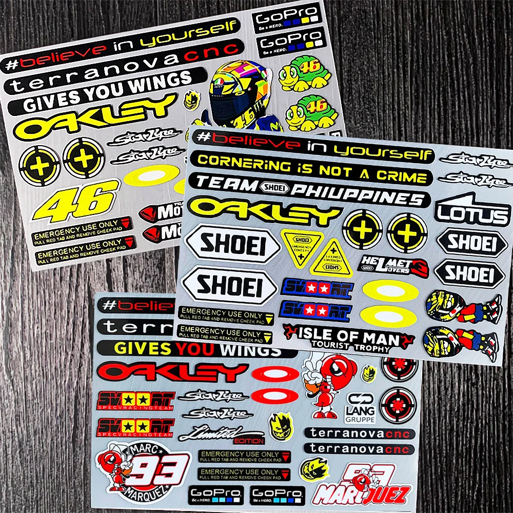 

For Shoei Helmet Sticker Kawasaki CFMOTO Aprilia Ducati Honda Yamaha KTM Motorcycle Accessories Electric Rossi Marquez Kit Decal