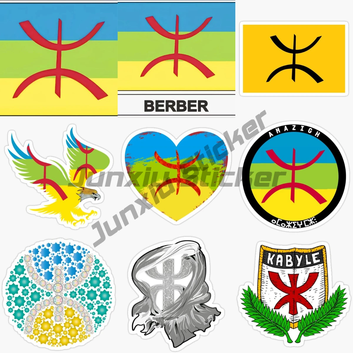 

Creative Decals Flag AMAZIGH Berbers Kabyle for Motorcycle Laptop Car RV SUV Wall Vinyl Self-adhesive Car Stickers