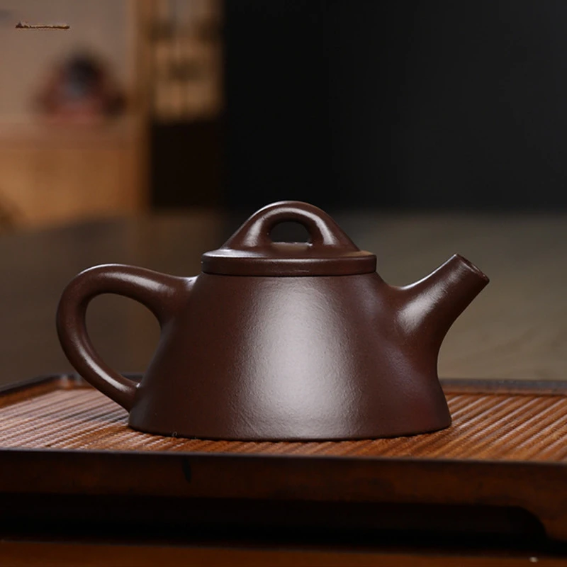 180ml Authentic  Purple Clay Tea Pot Hand-painted Zhu Mud Stone Scoop Teapot Filter Beauty Tea Infuser Custom Tea Set