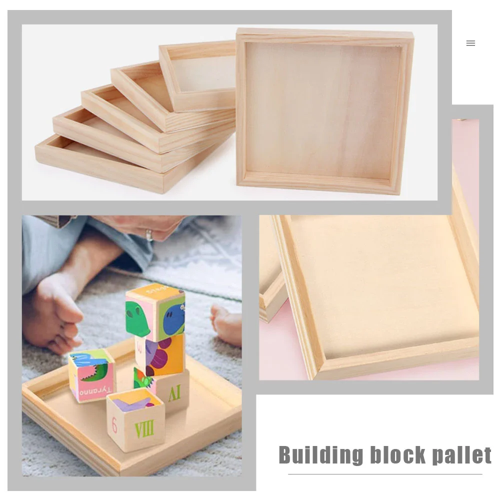 4 Buah Baki Puzzle dengan Baki Kayu untuk Mainan Puzzle Baki Kayu Belum Selesai Baki Penyortiran Baki Penyimpanan Saji