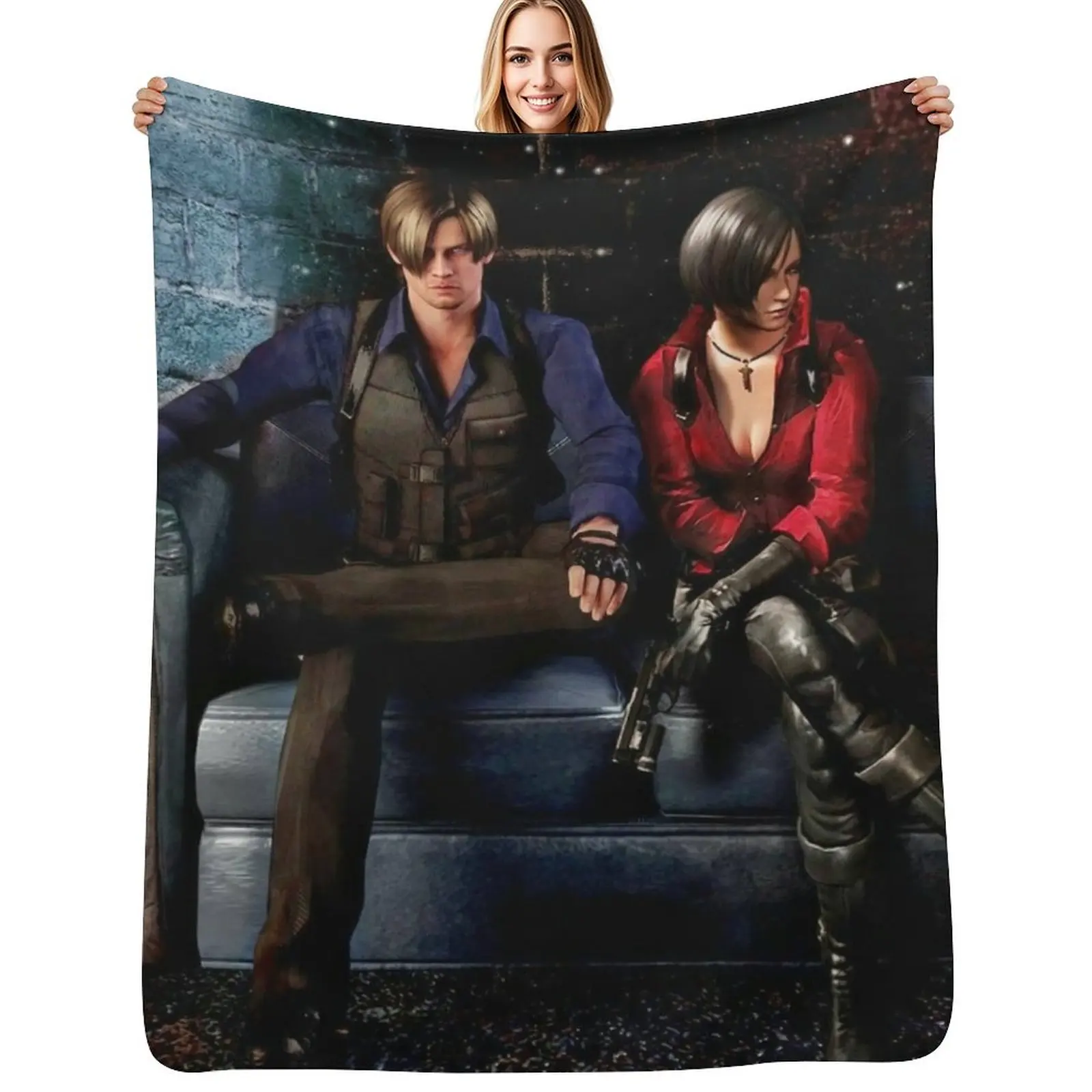 Leon and Ada Wong Throw Blanket Outdoor Soft Blanket for Picnic Beach Camping