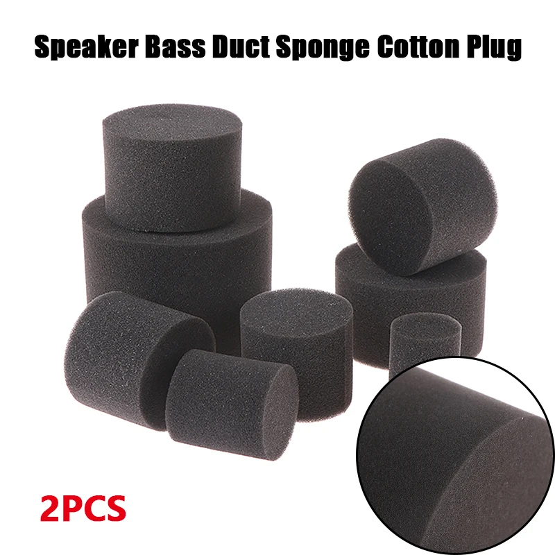 2PCS Speaker Guide Tube Bass Air Duct Sponge Cotton Plug Woofer Phase Outlet Reduce Low-frequency Standing Wave 2PCS