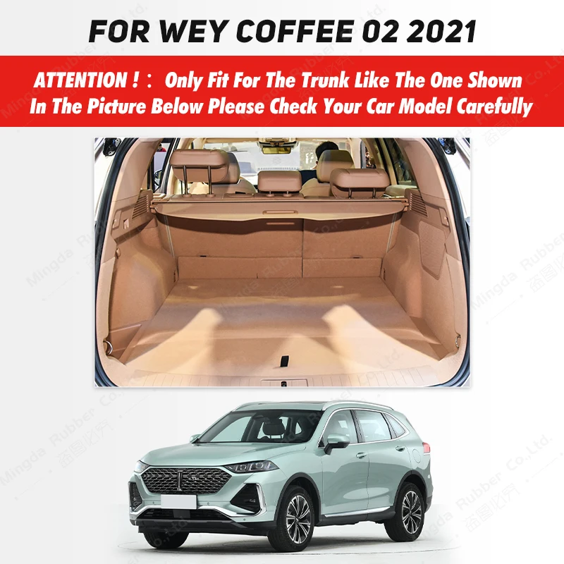 Auto Full Coverage Trunk Mat For WEY Coffee 02 2021 Leather Car Boot Cover Pad Cargo Liner Interior Protector Accessories