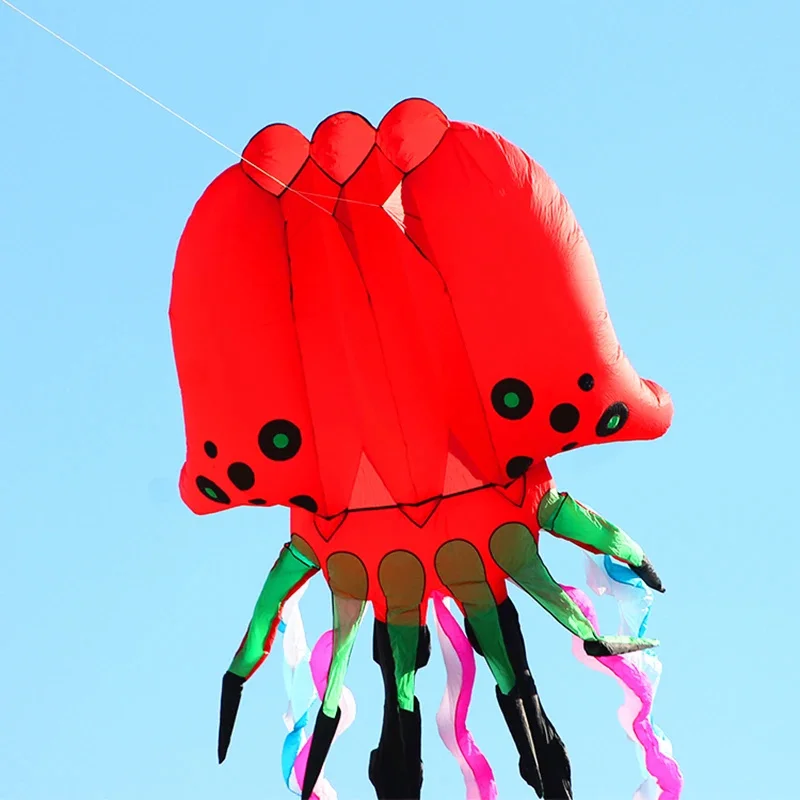 

free shipping 20m large jellyfish kite flying soft kites for adults reel weifang big kite octopus kites trilobites fabric