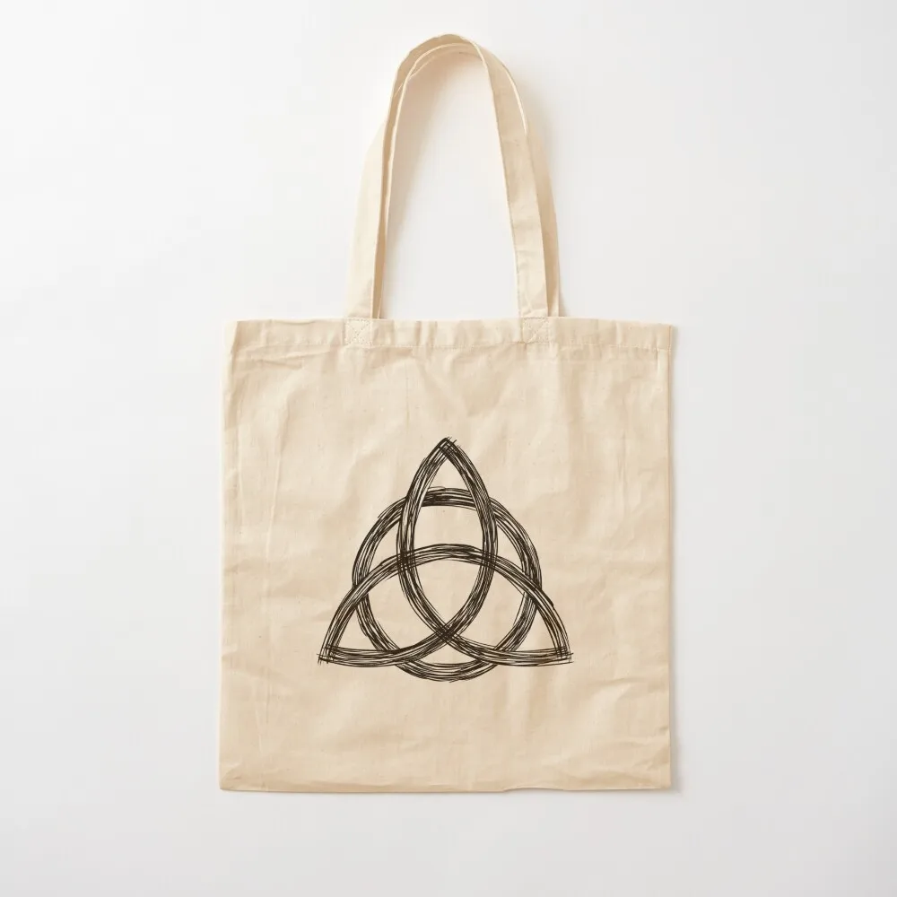 

Charmed Sign / Triquetra / Witches Knot / Witch Symbol Drawing for Spiritual Women Tote Bag bags luxury women Canvas Tote Bag