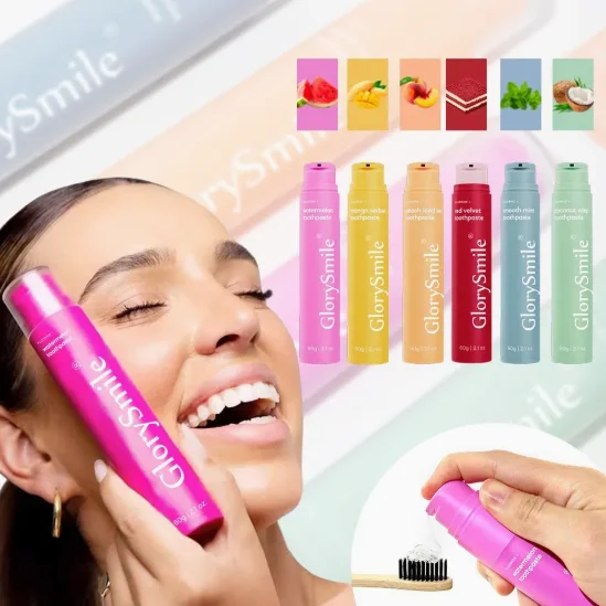 GlorySmile Fruit-flavored Toothpaste Fresh Breath Crystal Gel Oral Care Watermelon Peach Mint Coconut PAP+ Whitening Toothpaste