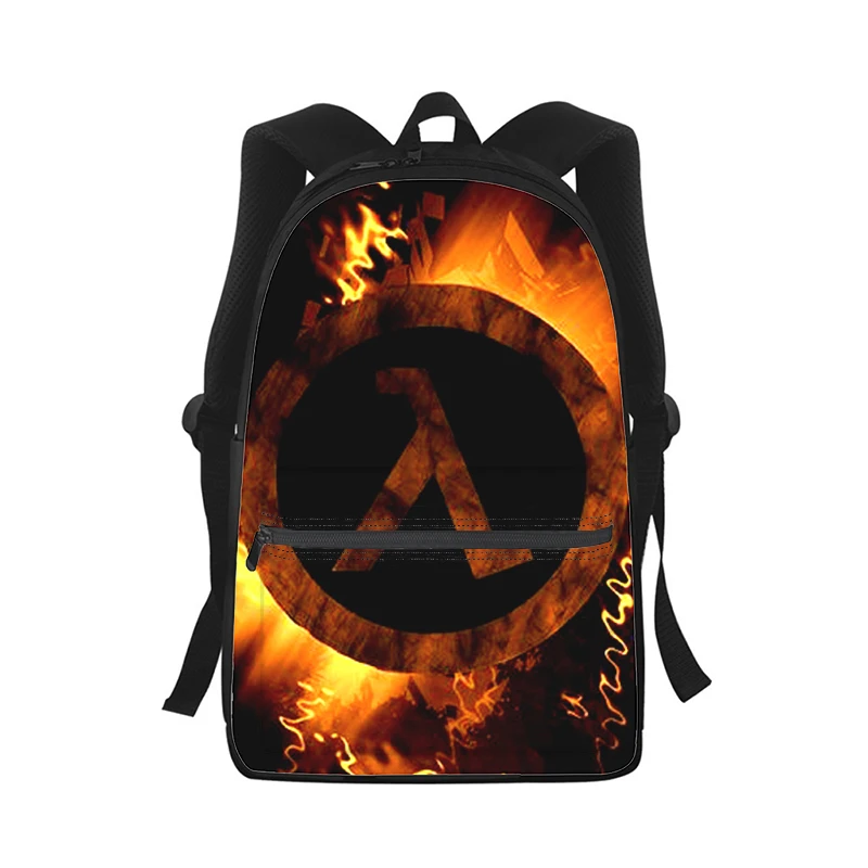 Imagem -05 - Half Life hl Jogo para Mulheres dos Homens Mochila Impressão 3d Moda Estudante Bolsa de Escola Portátil Mochila Crianças Viagem Bolsa de Ombro