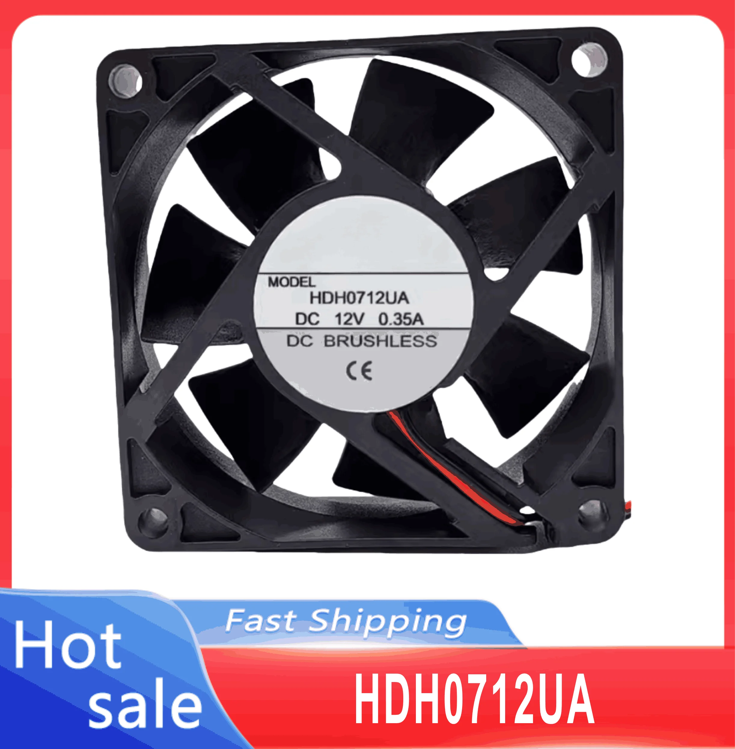 HDH0712UA DC12V 0.35A Two Lines Cooling Fan 70x70x25MM 7025 Cooler