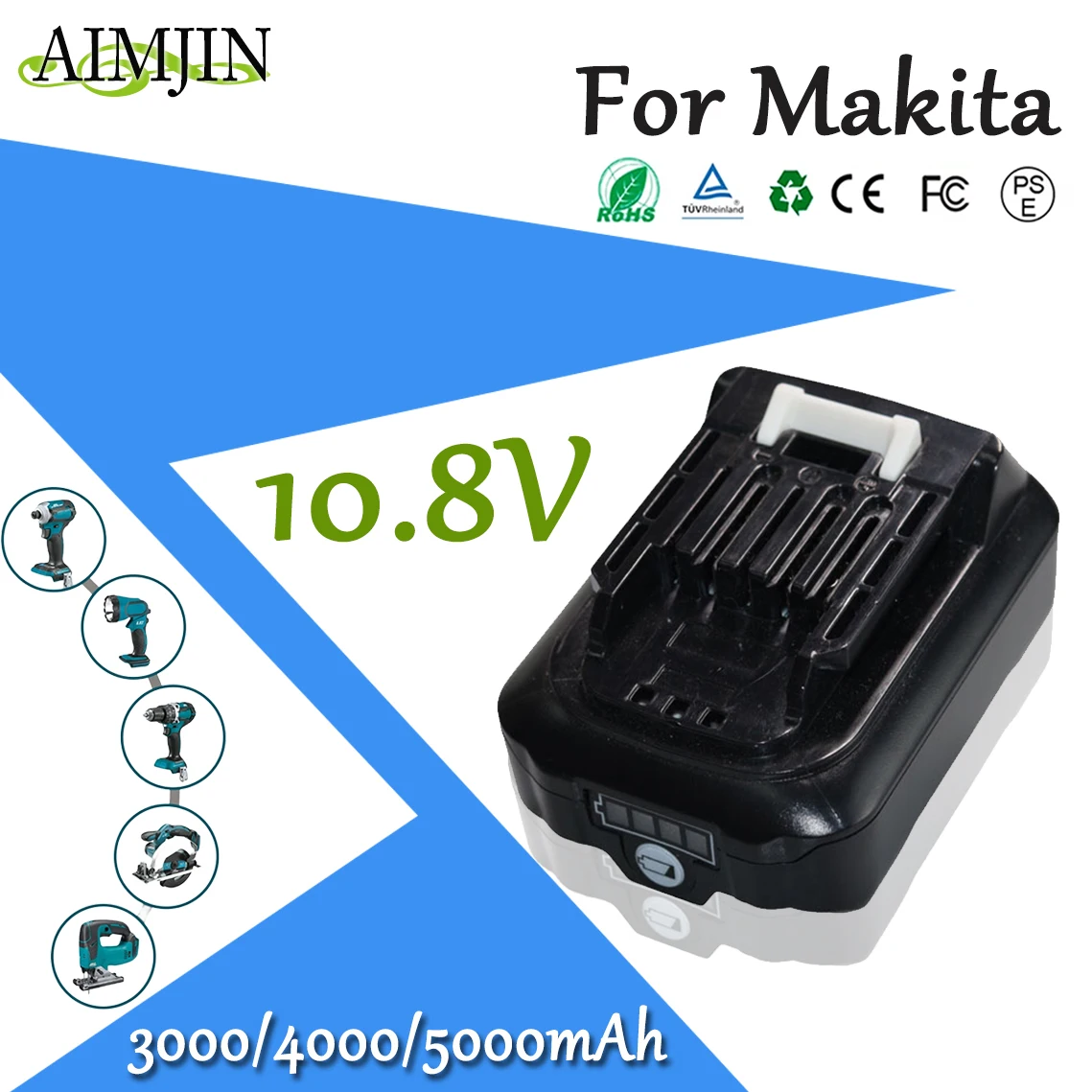 

k For Makita 5000mAh 10.8V 197390-1 BL1015 1973901 BL1021B BL1041B BL1015B BL1020B BL1040B Li-ion Battery