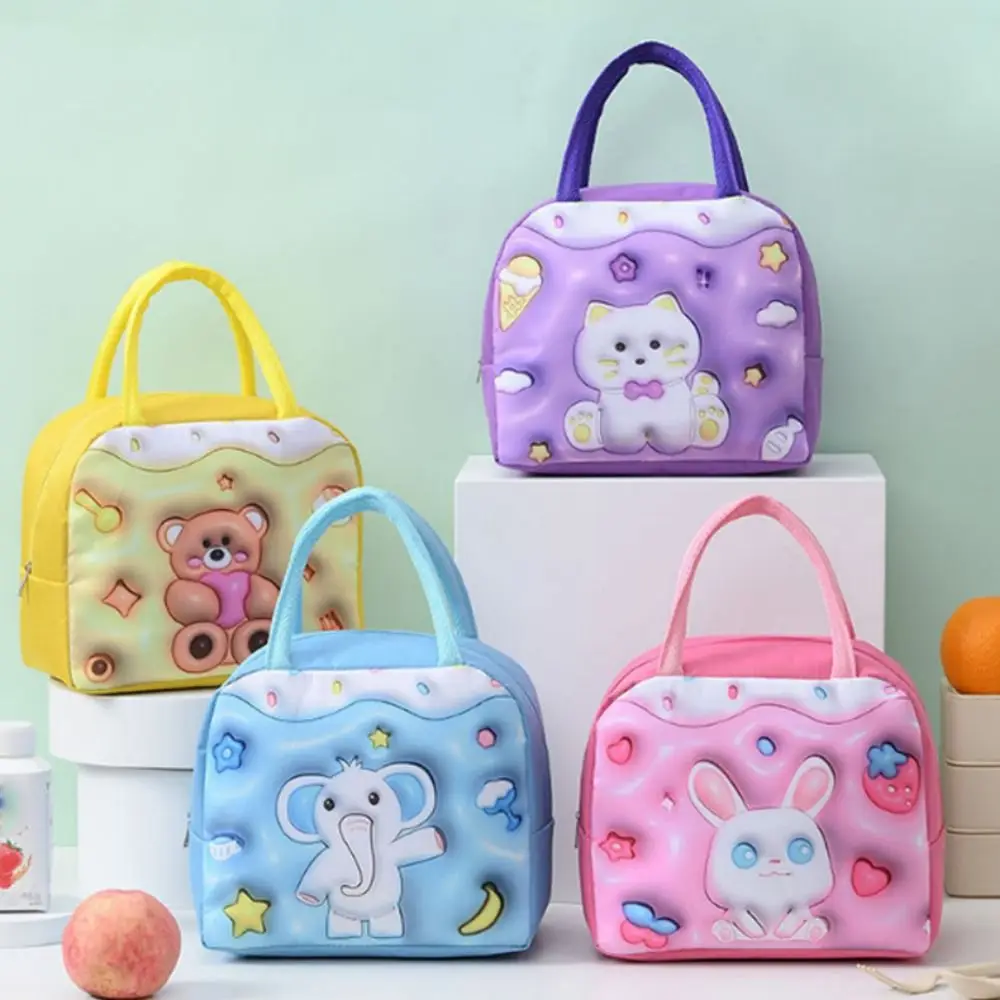 

Aluminum Foil 3D Cartoon Insulated Lunch Bag Handheld Large Capacity Cartoon Lunch Bag Thickened Waterproof Cool Food Bag Picnic