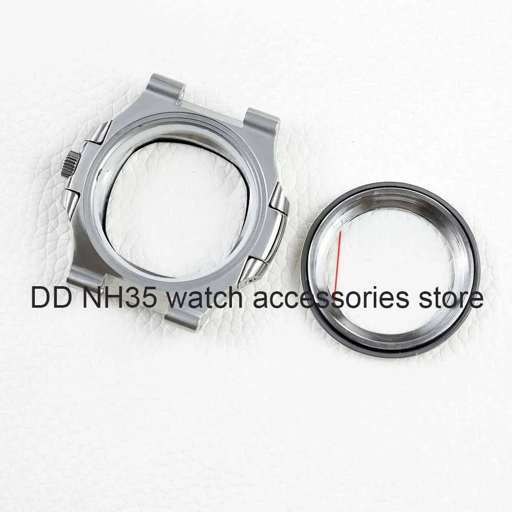 40mm NH35 Case Square Silver Waterproof for NH35 NH36 NH38 movement 30.5mm Dial Nautilus Watch Case Stainless steel Strap