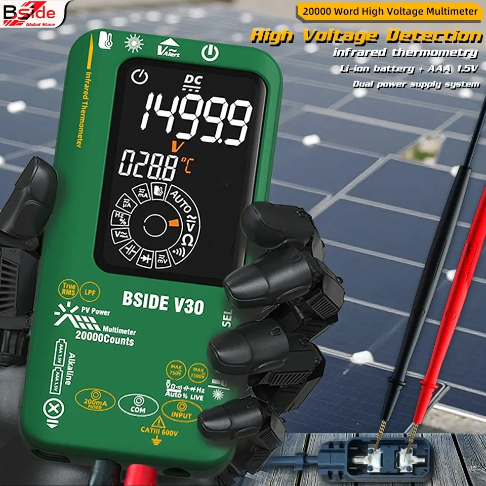2025 Photovoltaic Intelligent Multimeter Digital 1500V Mining 20,000 Character Display, Infrared Temperature Measurement