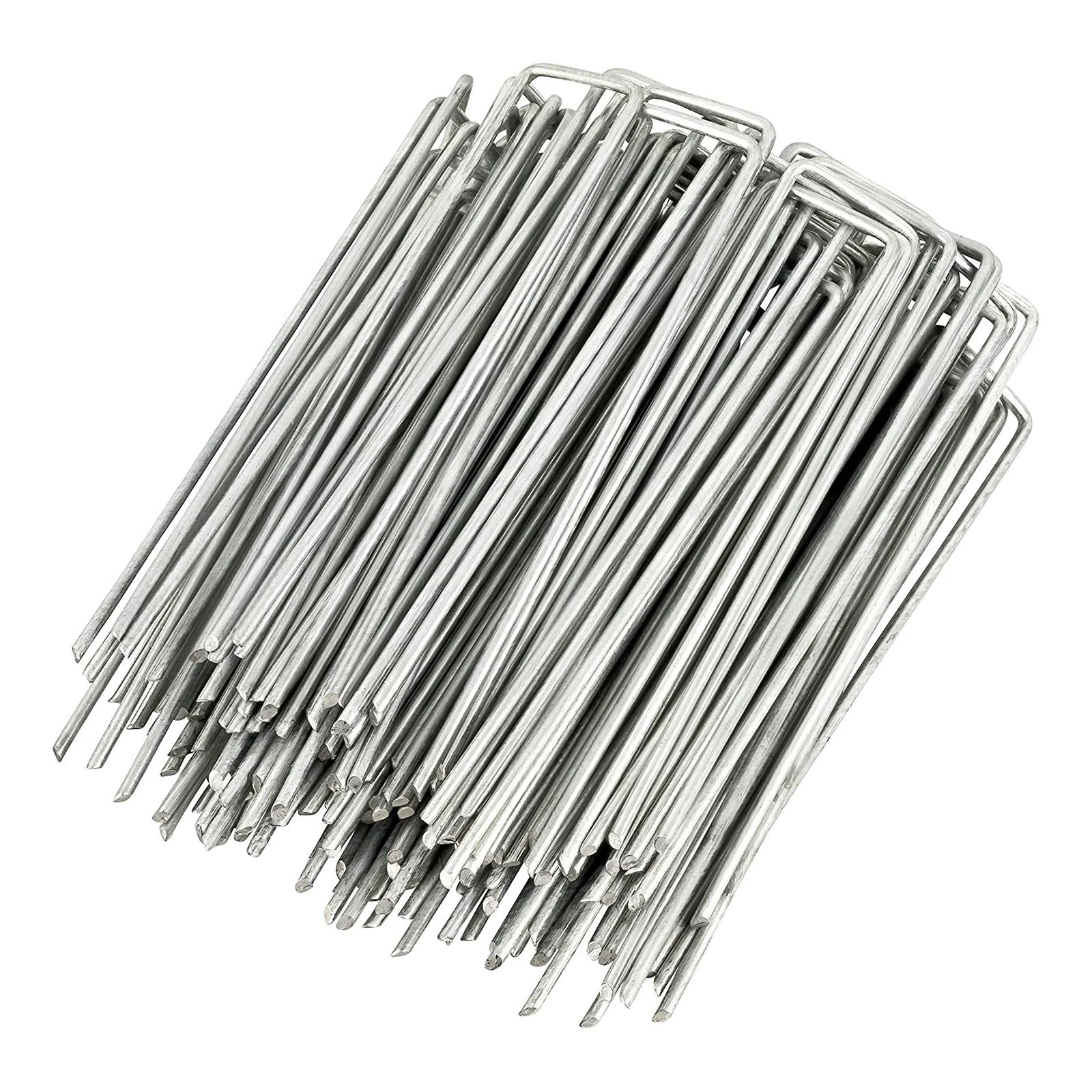 Heavy Duty Anti Rust 50 Packs Galvanised Steel Garden Stakes Ground Anchor silver