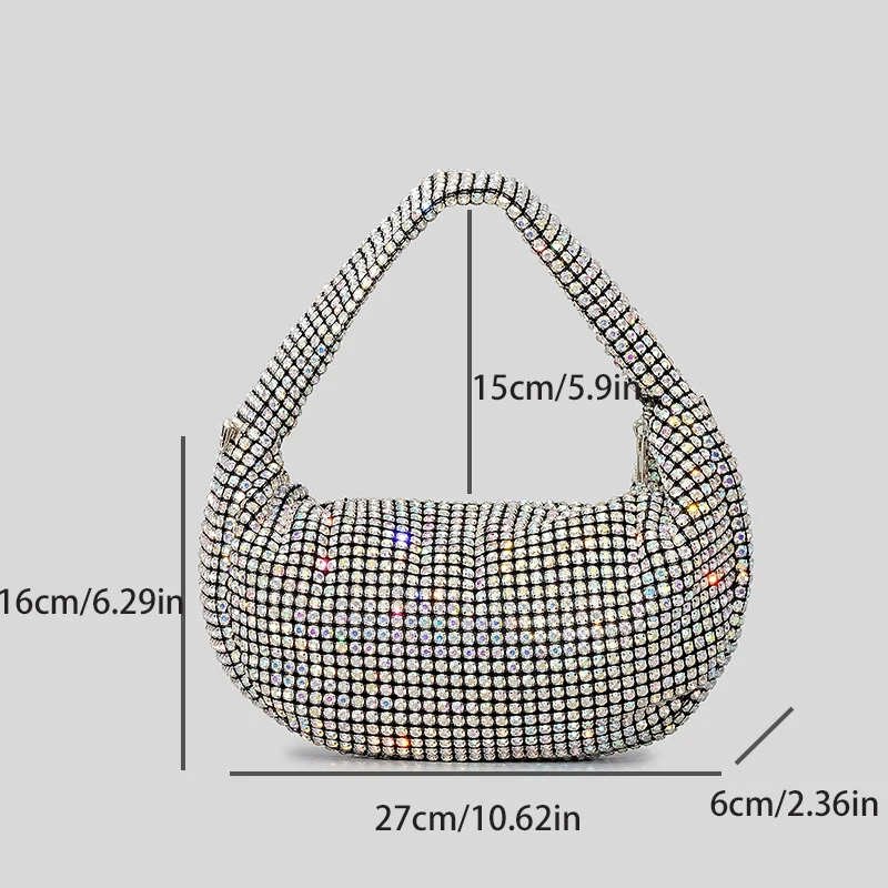 JIOMAY Fashion Trends Rhinestone Purse Luxury Designer Handbags Shiny Evening Clutch Bag Elegant And Versatile Purses For Women