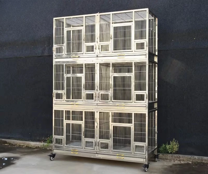 

Многоярусная клетка для птиц из нержавеющей стали. Большая двухъярусная клетка для попугаев для дома и двора.