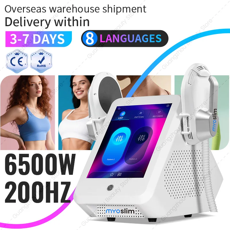 

Аппарат для коррекции фигуры EMS RF: стимуляция мышц, сжигание жира, 6500 Вт, оборудование для похудения и снижения веса MYOslim HI-EMT EMS