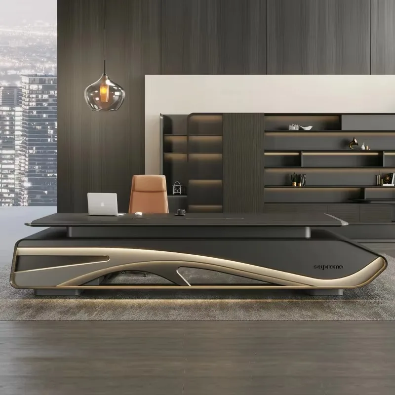 Luxury boss Executive Office Furniture Modern Design Wood l Shaped Computer Table  boss Table