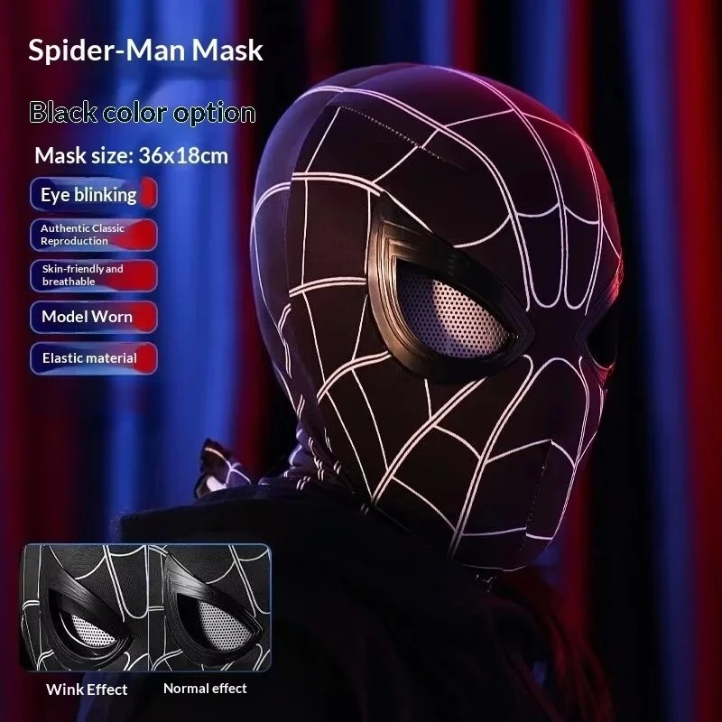 스파이더맨 Spider-Man Headgear Movable Eyes Cool Cosplay Accessory Manual Electric Amazing Mask Gift For Festivals Party Display view 4