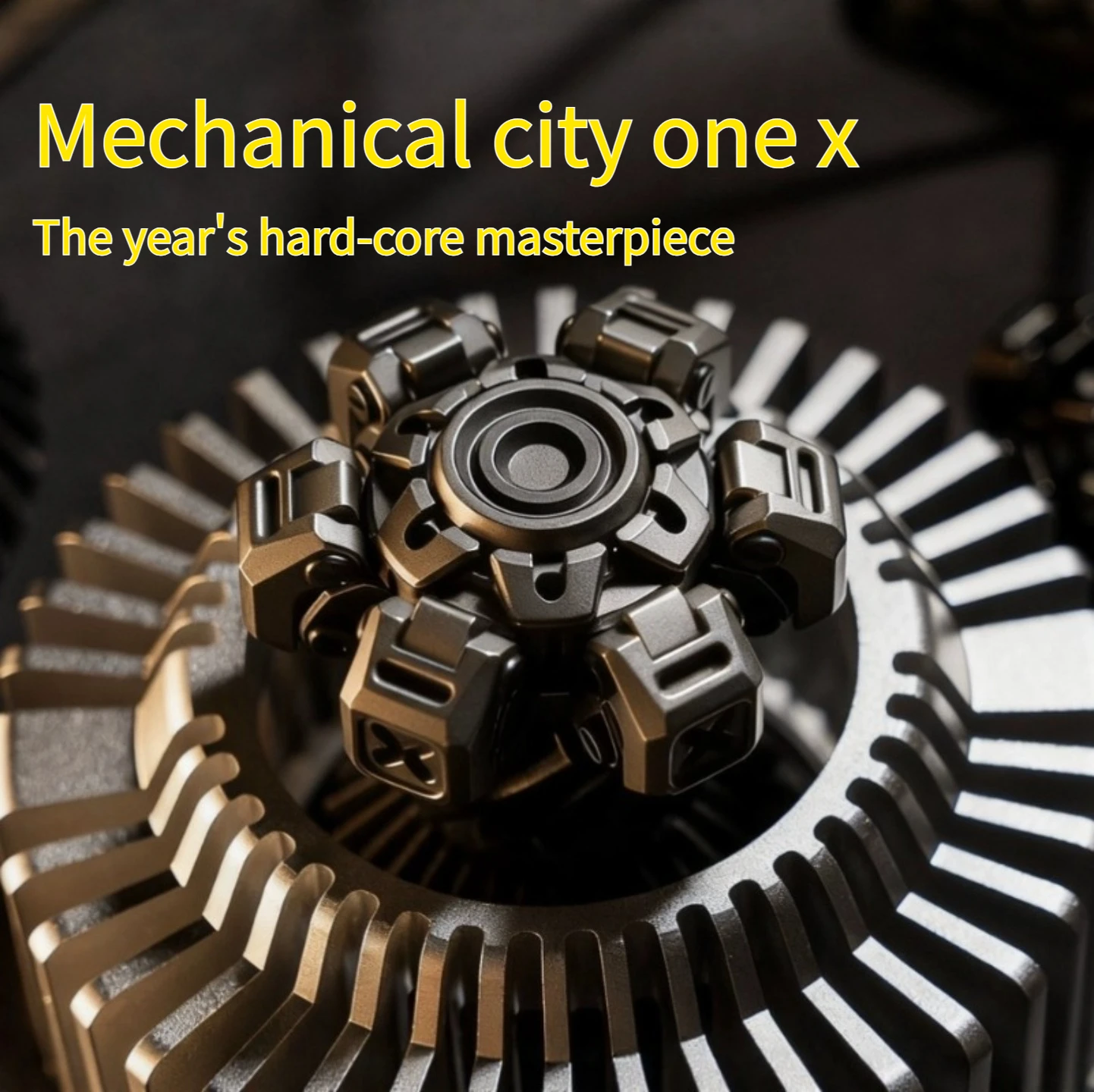Giocattolo da tavolo di decompressione Fidget Spinner con apertura dell'armatura meccanica a sei pagine in metallo Machinarium X EDC