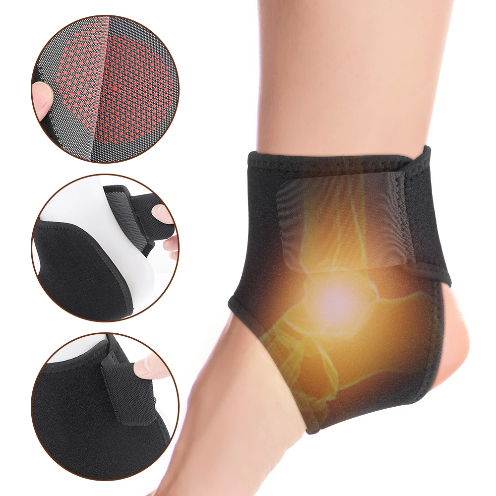 1Pcs/Pair Tourmaline Self Heating Ankle Support Magnetic Therapy Ankle Massage Belt Pad Foot Health Care Protective Sprain