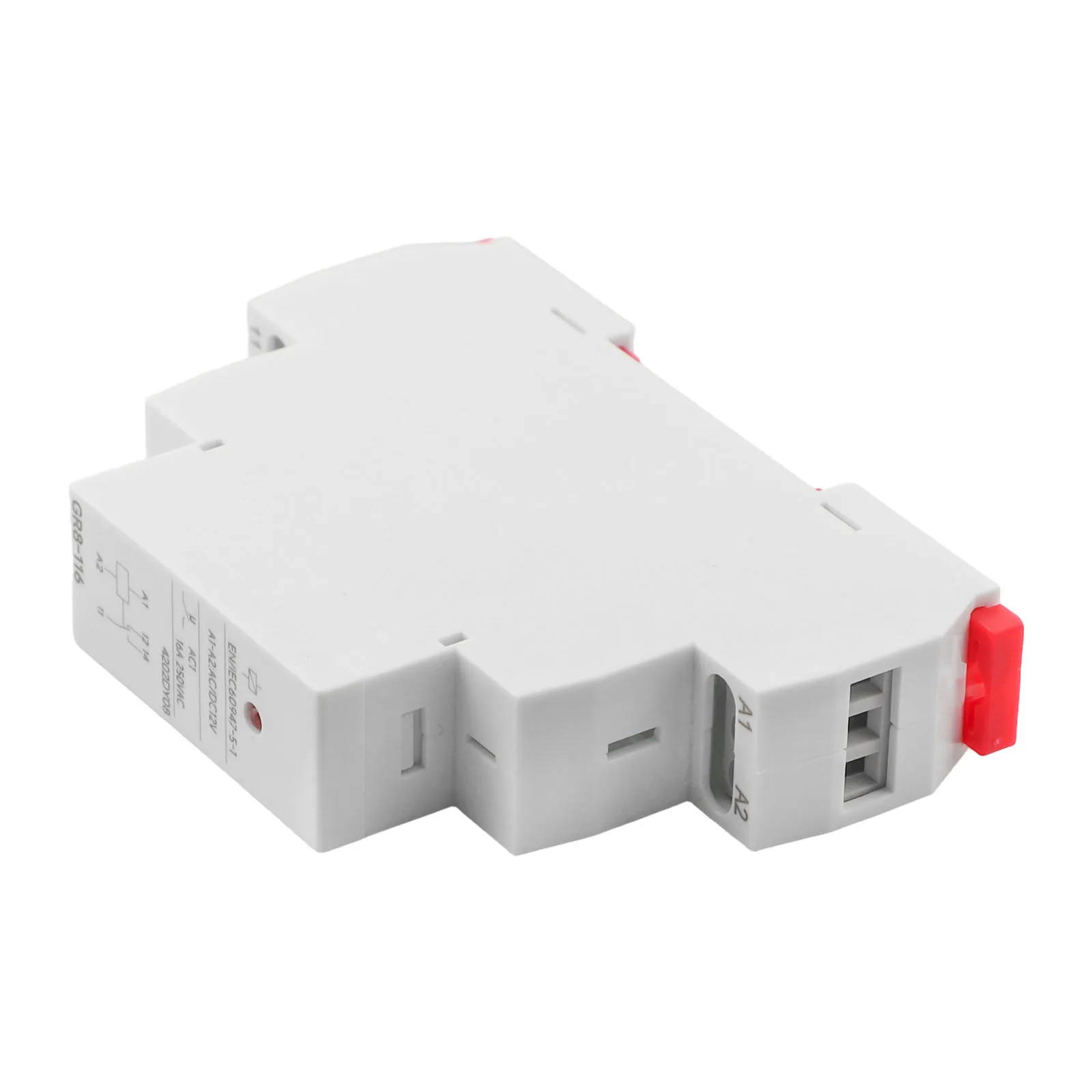 GR8-116 1SPDT Auxiliary Relay 12V AC or DC Din Rail Mounted for Industrial Equipment Control and Power Circuit Switching