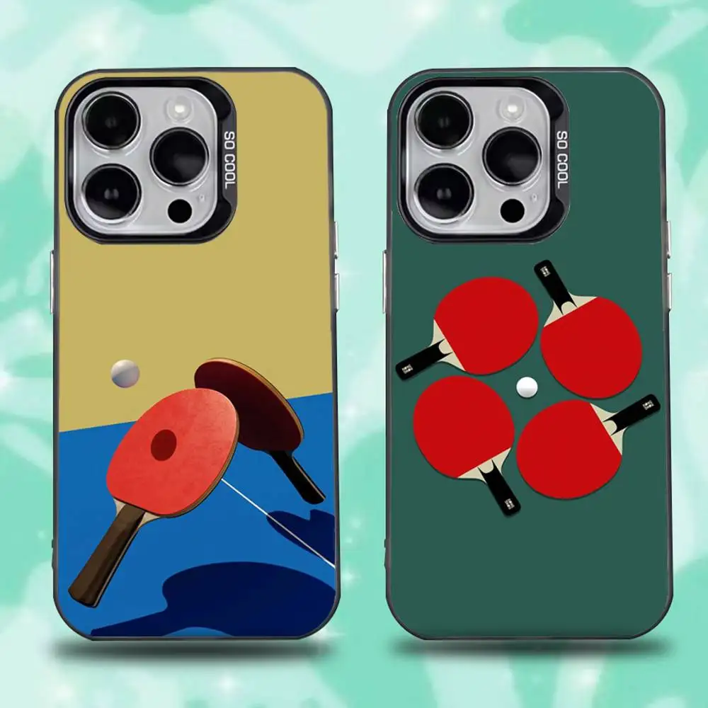 

Table tennis rackets Phone Case For iPhone 16,15,14,13,12,11,Pro,Max,Plus,Mini,XS,SE Anti Fall Black Matte Hard Bumper