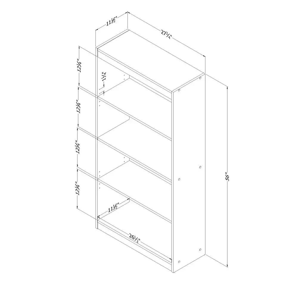 Contemporary Adjustable Bookcase with Open Storage and Easy Assembly Versatile Shelving Unit Home Office 4 Shelves Black 135 lb