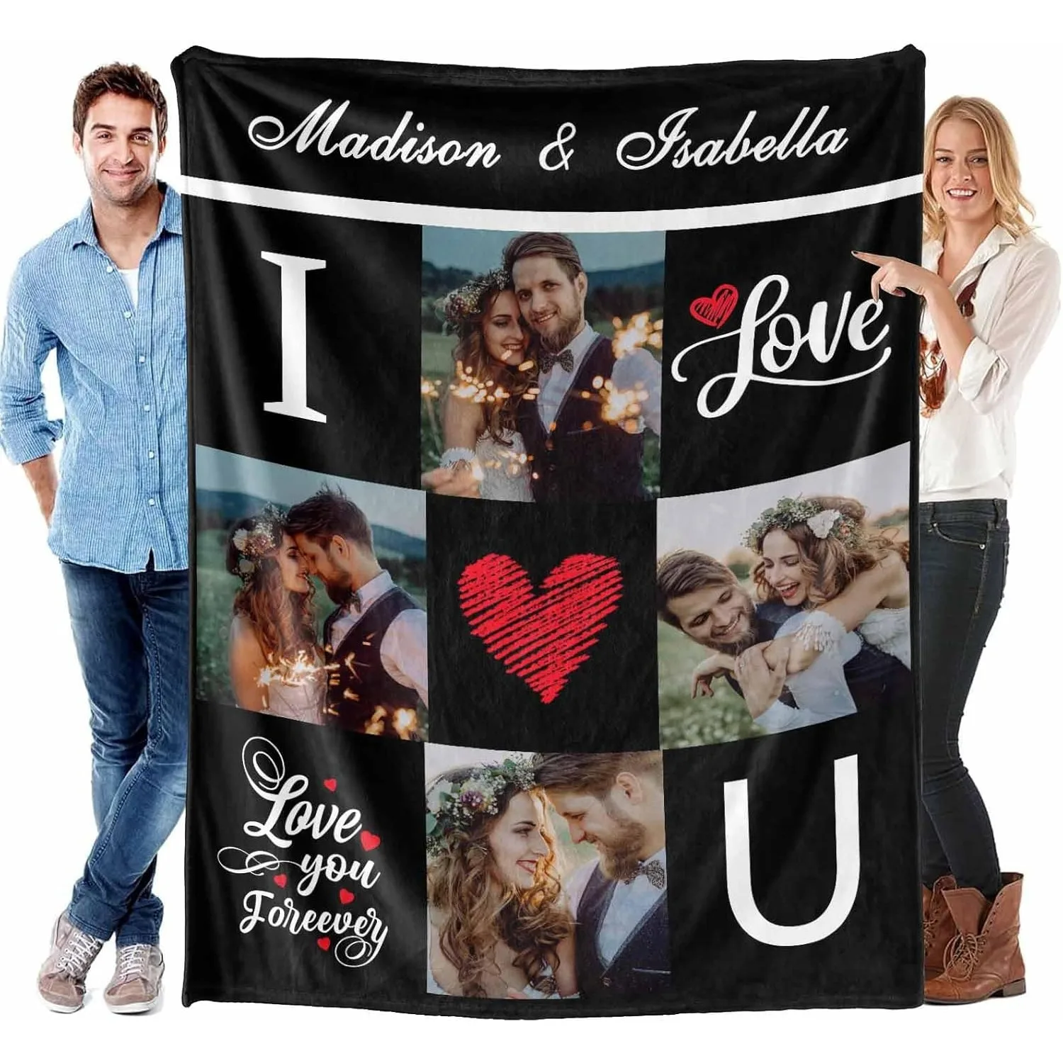 Personalisierte Foto-Überwurfdecke, individuell mit 4 Digitaldruck, moderner Stil, bequemes Polyester, geeignet für alle Jahreszeiten
